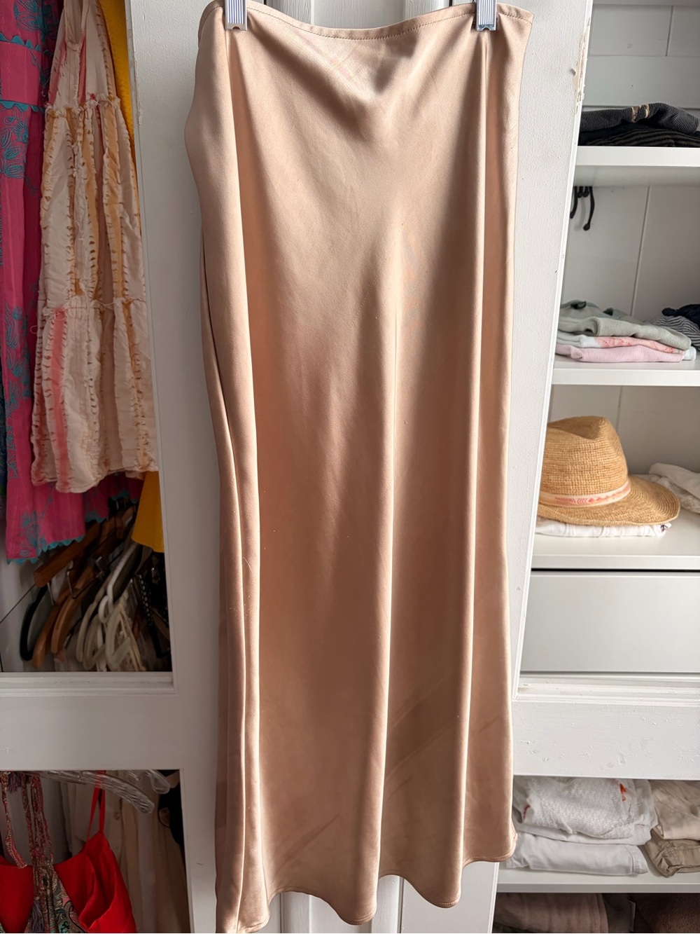 Old Navy Blush Satin Maxi Skirt